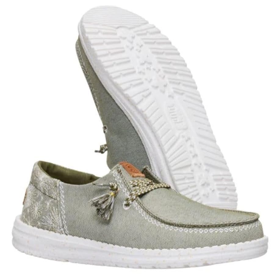 Amazon.com | HEYDUDE Wendy Funk Embroidered Floral Olive